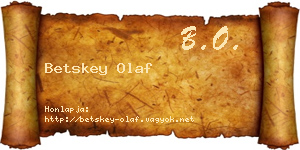 Betskey Olaf névjegykártya